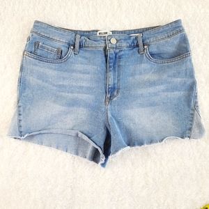 William Rast Size 12 Light Wash High Rise Denim Jean Shorts